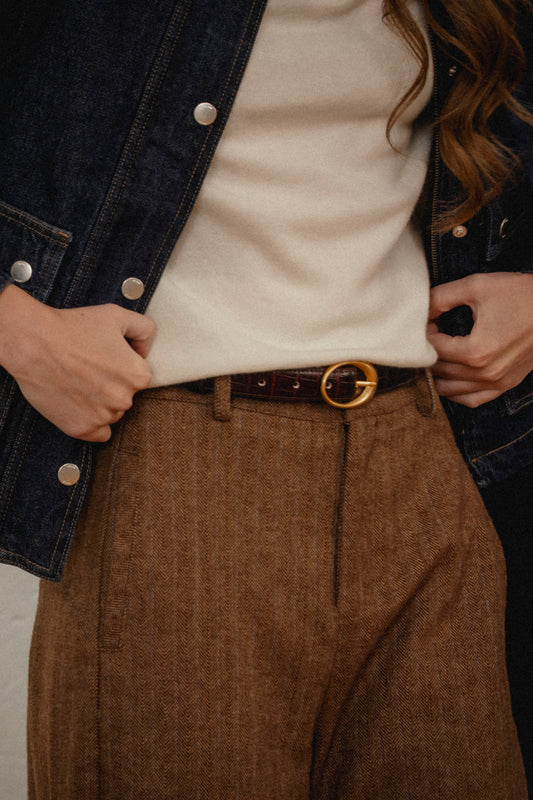 Oval Croco Belt