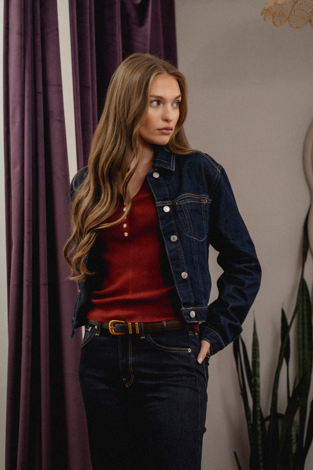 Sadie Cropped Denim Jacket