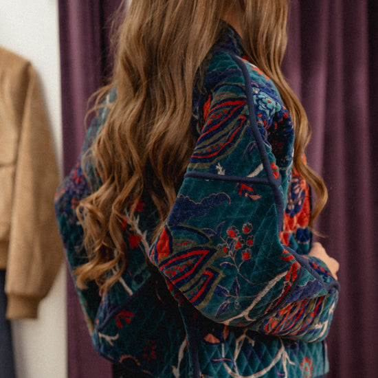 Sapphira Velvet Quilted Jacket
