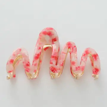 Willow Squiggle Metal Claw Clip Cherry Blossom