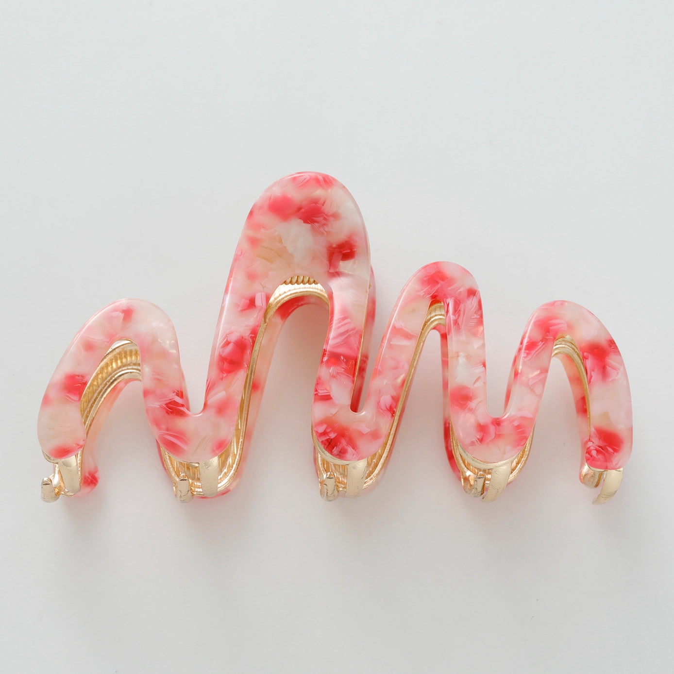 Willow Squiggle Mini Metal Claw Clip Cherry Blossom