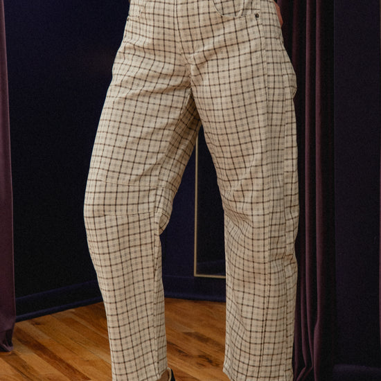 Arel Plaid Barrel Pant