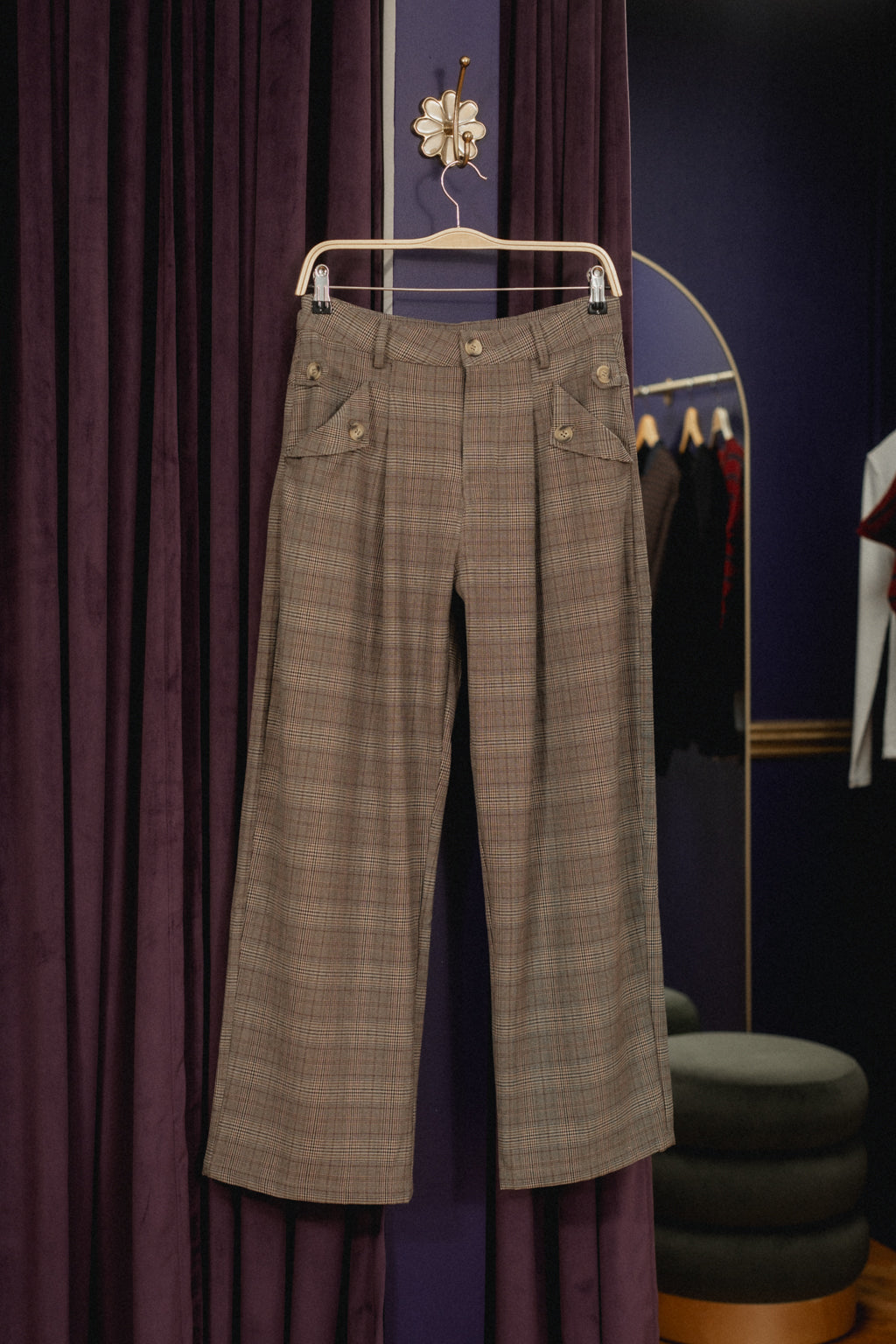 Elianna Plaid Trousers