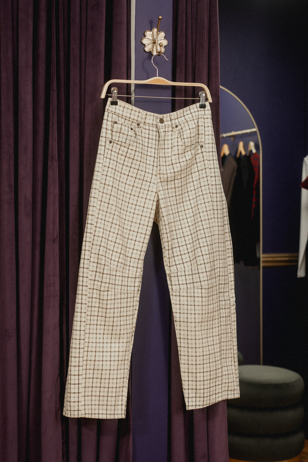Arel Plaid Barrel Pant