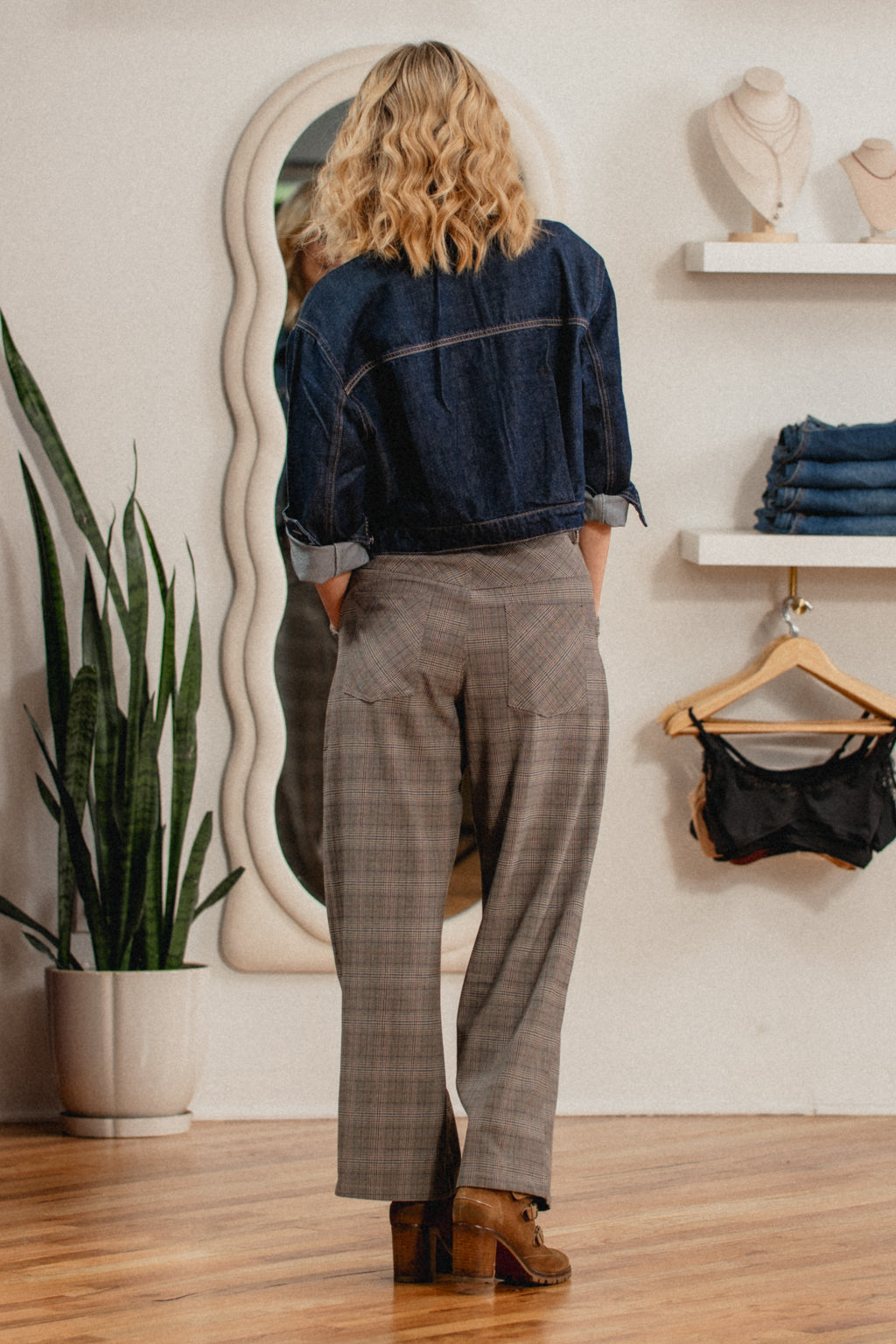 Elianna Plaid Trousers