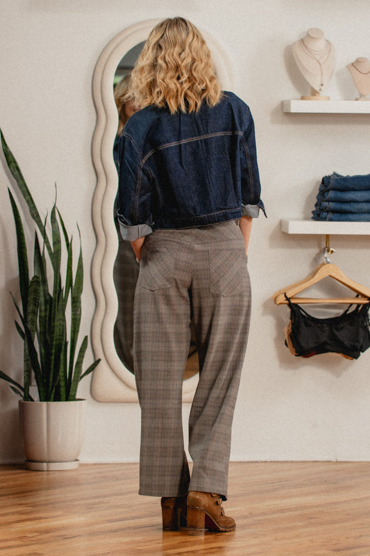 Elianna Plaid Trousers