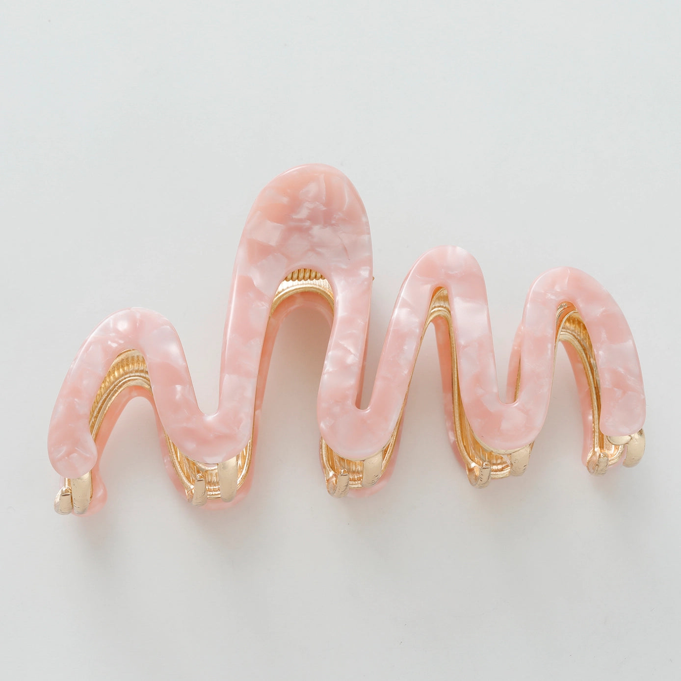 Willow Squiggle Metal Claw Clip Saltwater Pink