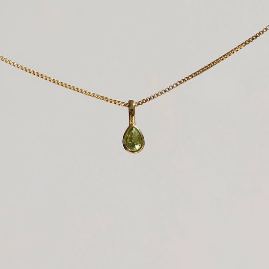 Teardrop Bezel Birthstone Charm August