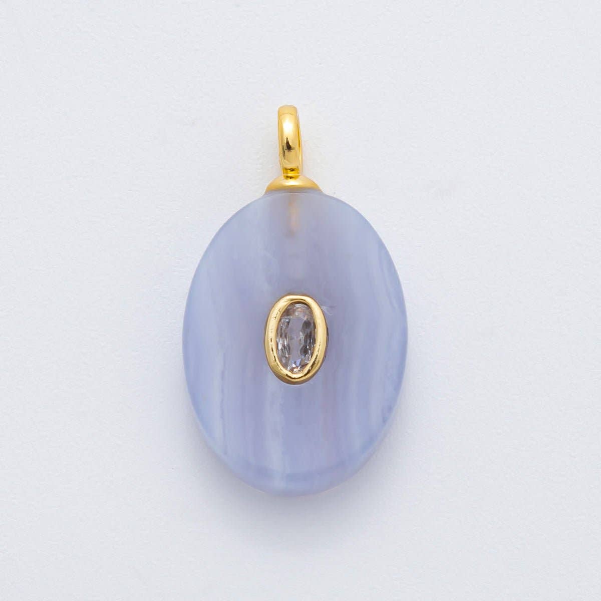 Natural Gemstone Charm Chalcedony - Clear
