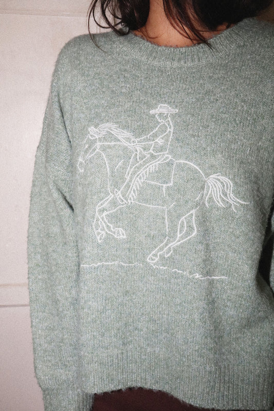 Howdy Cowboy Sweater Sky Blue