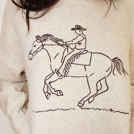 Howdy Cowboy Sweater Oatmeal
