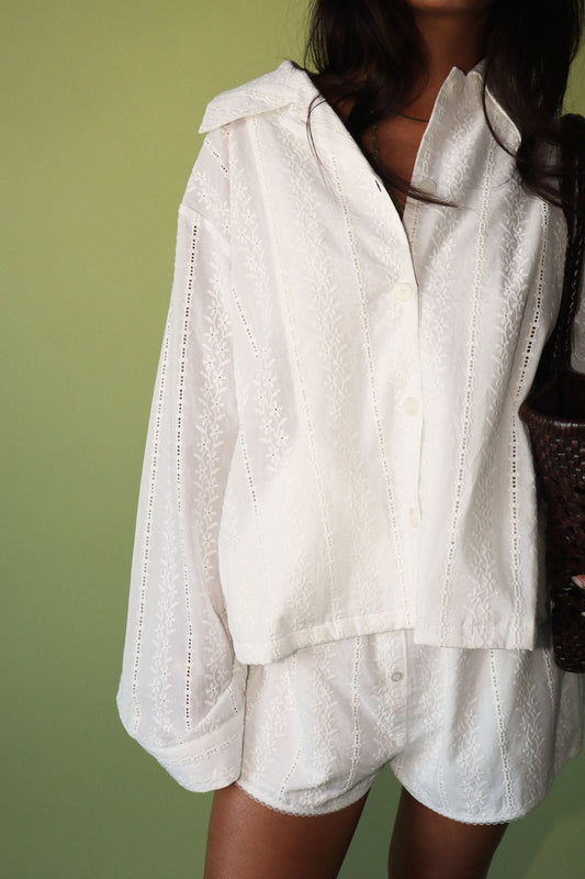 Cleo Lace Button Down