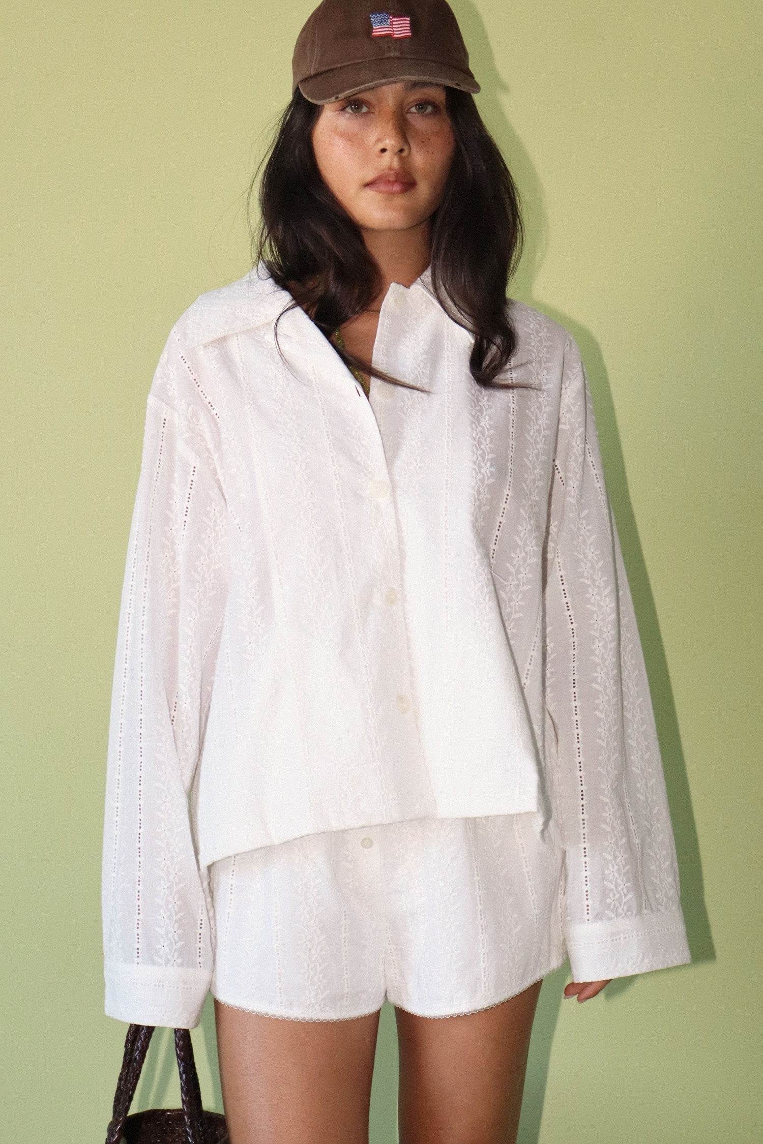 Cleo Lace Button Down