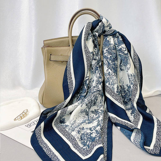 Fleur Shawl Scarf Blue