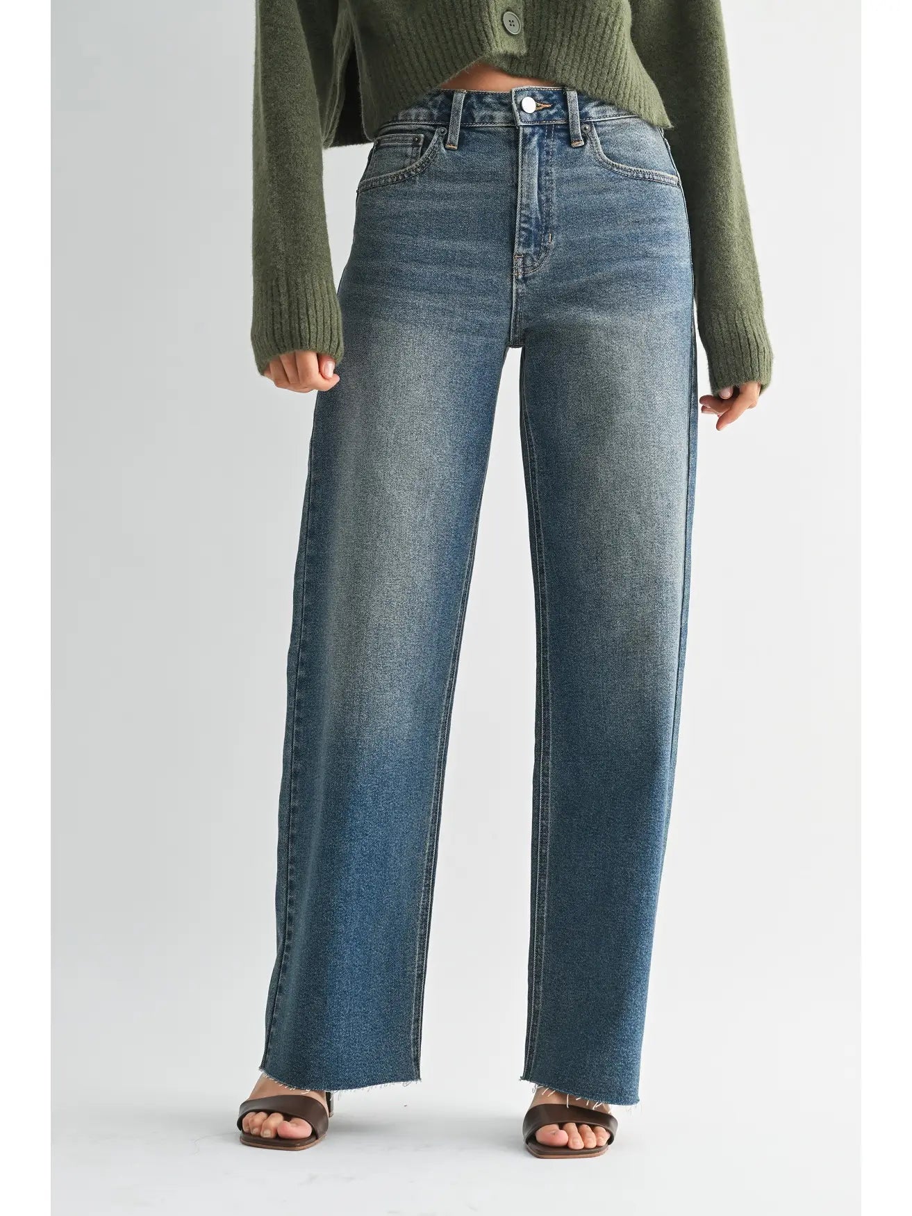 High Rise Scissor Cut Wide Leg