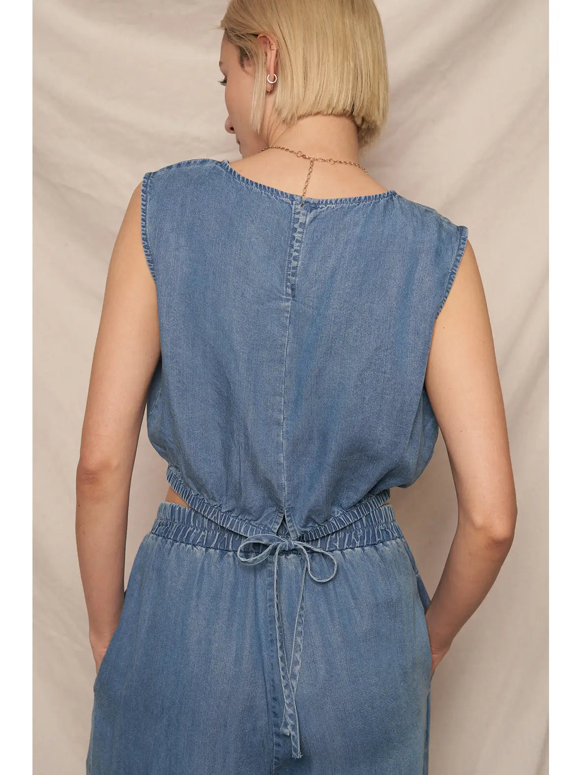 Caroline Cropped Denim Top