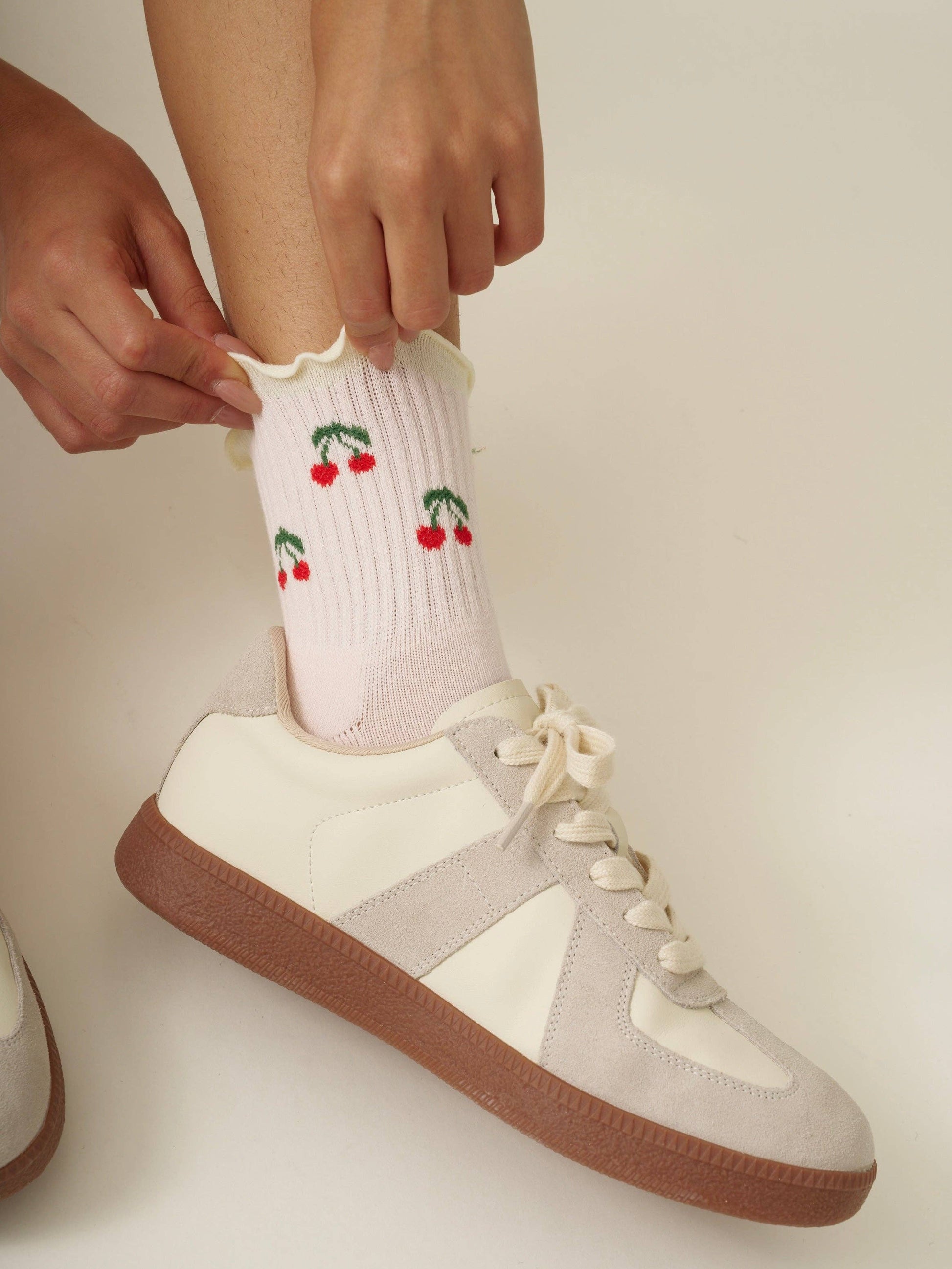 Cherry Pilates Socks