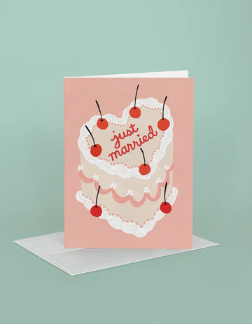 Just Married Wedding Cake Card