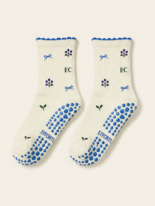 Blueberry Pilates Socks