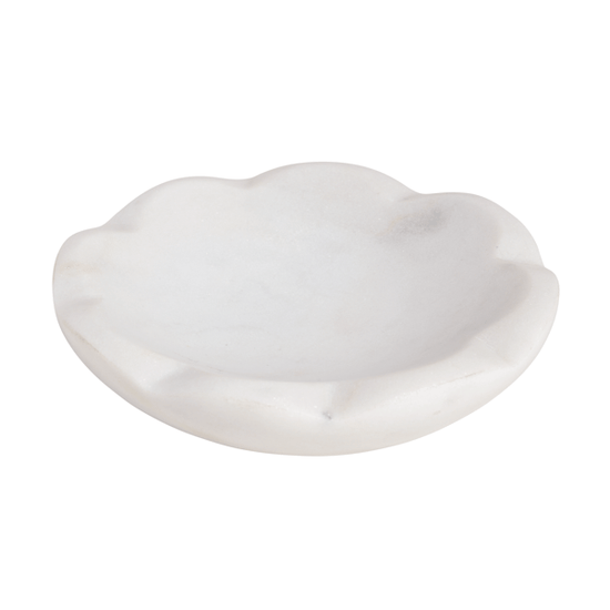Marble Scallop Dish White