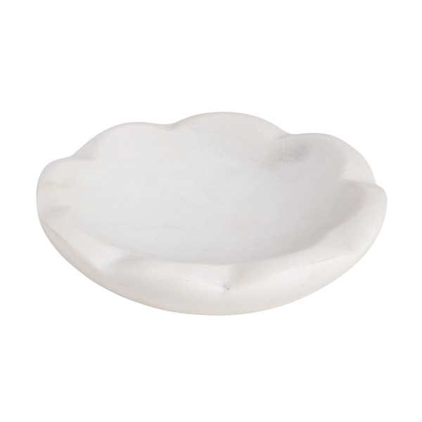 Marble Scallop Dish White