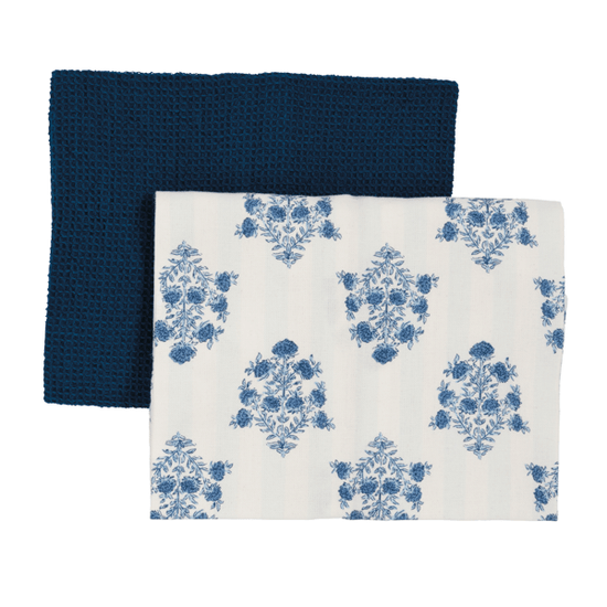 Blue Floral Towel Set