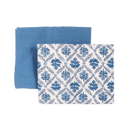 Blue Floral Towel Set