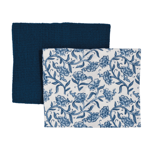 Blue Floral Towel Set