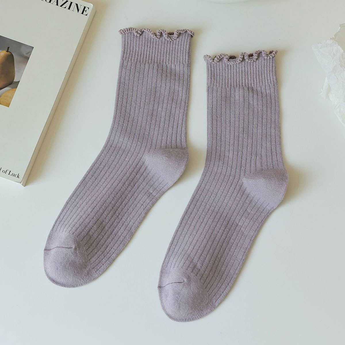 Ruffle Socks Purple