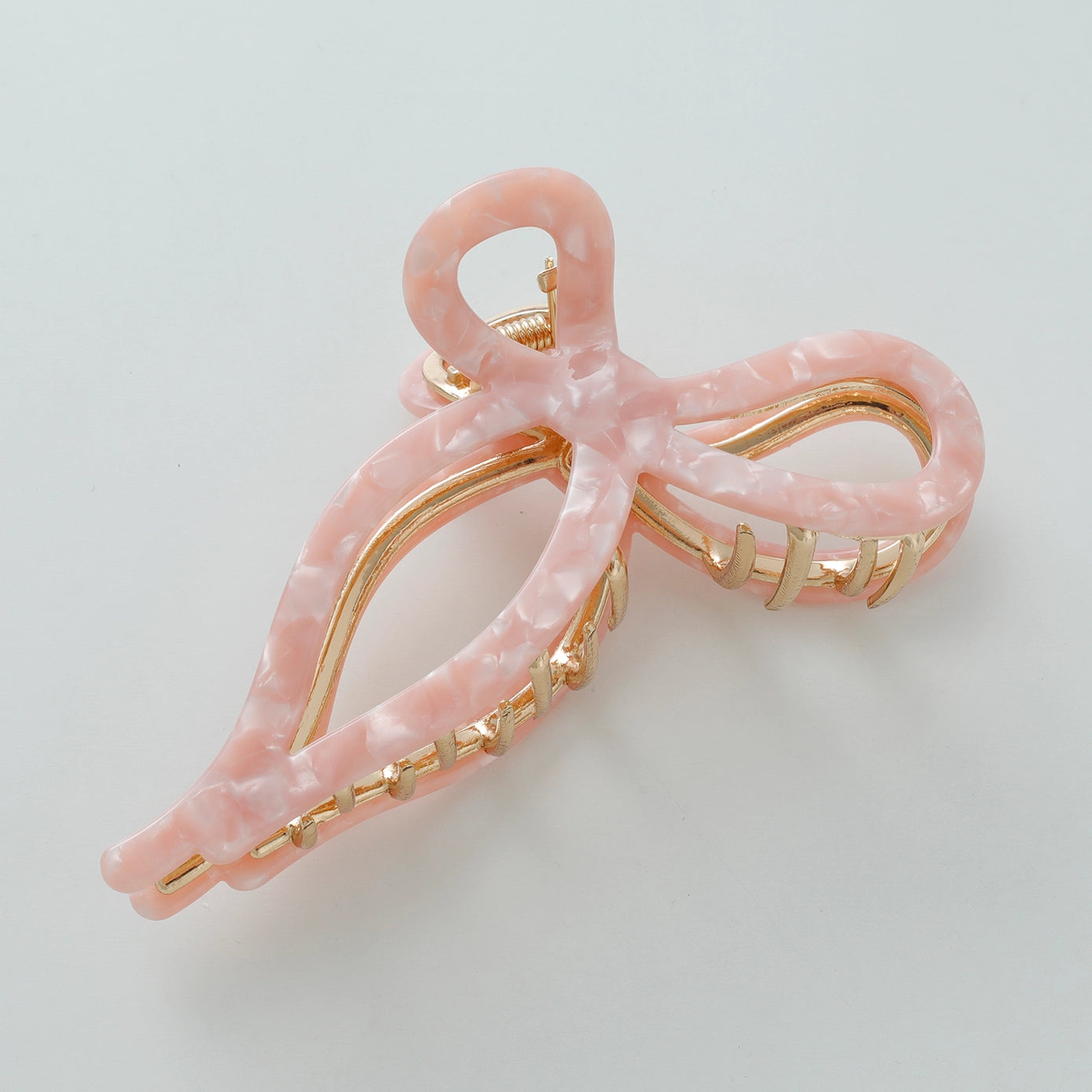 Sabrina Ribbon Bow Claw Clip Rose Pink