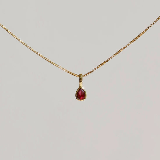 Teardrop Bezel Birthstone Charm January