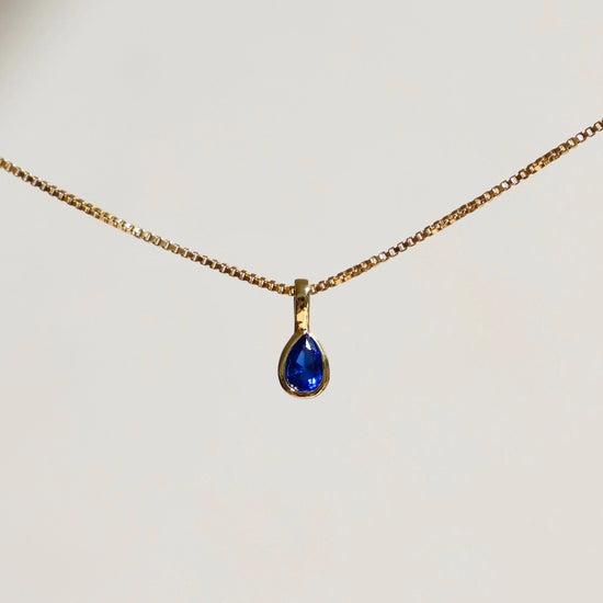 Teardrop Bezel Birthstone Charm September