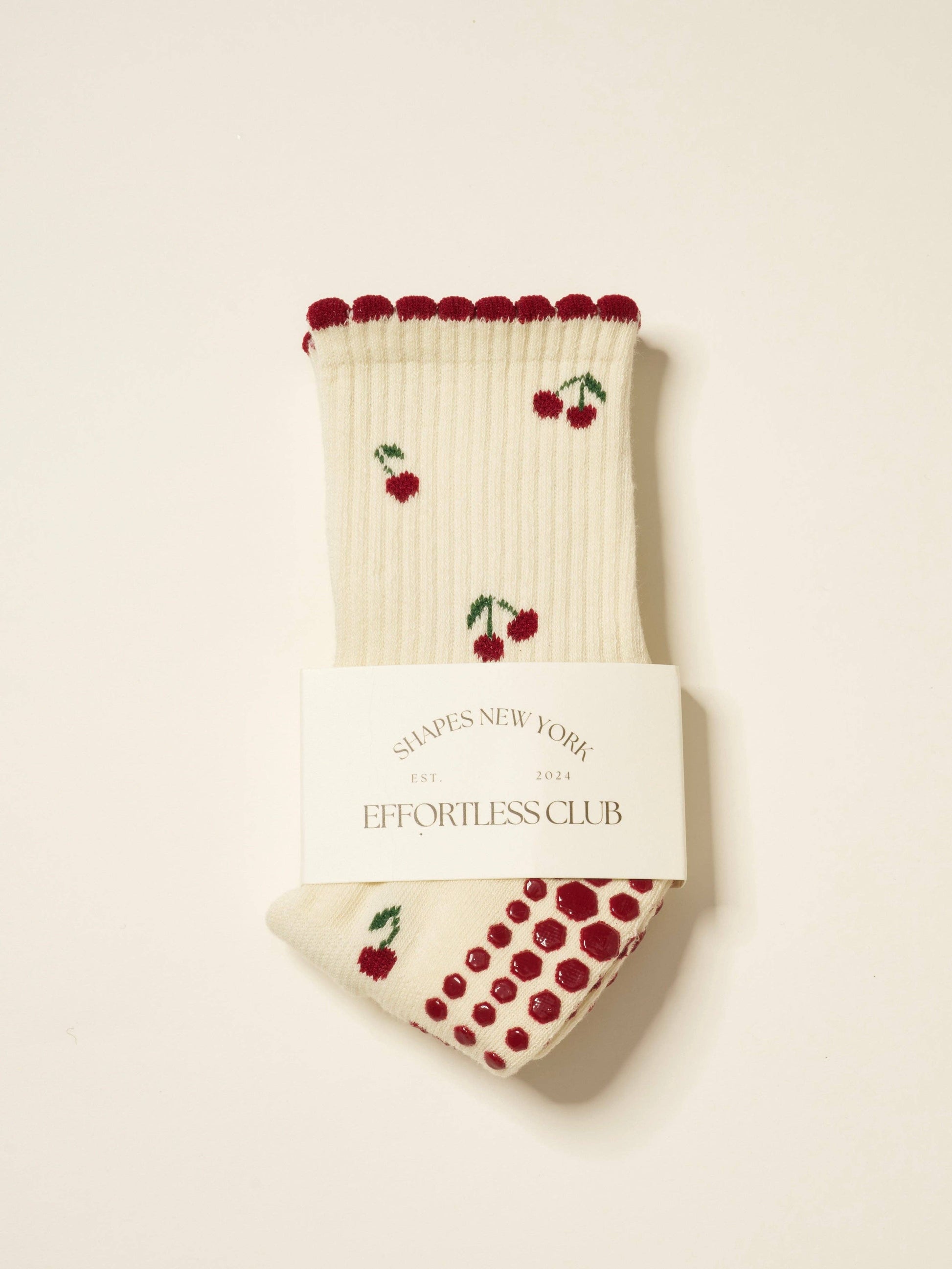 Cherry Pilates Socks