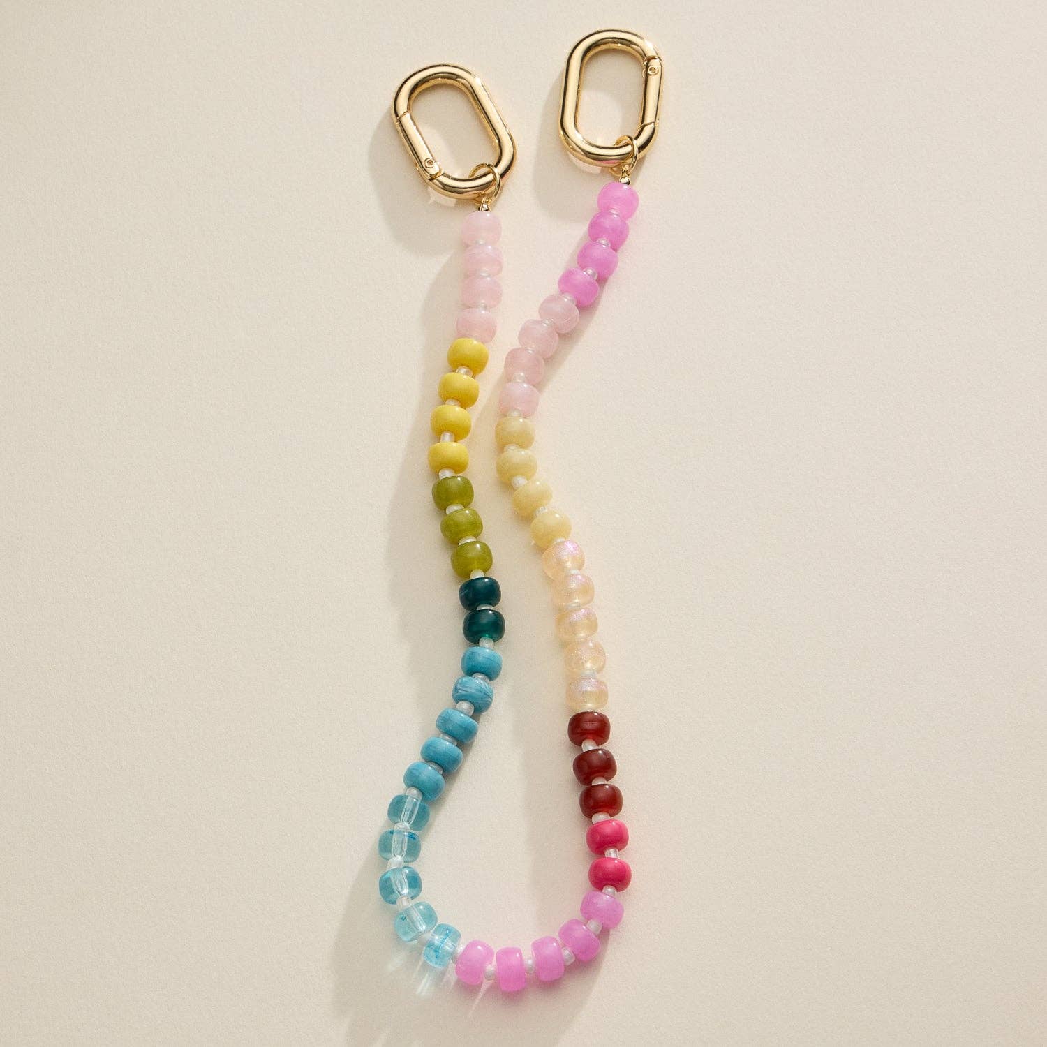 Beaded Bag Charm Pink Mix