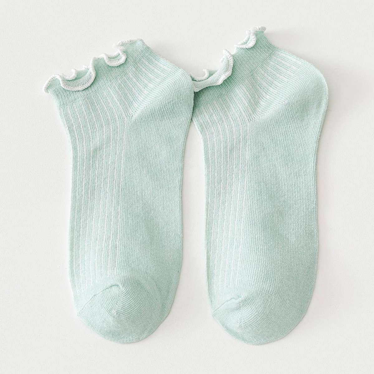 Low Cut Ruffle Ankle Socks Seafoam
