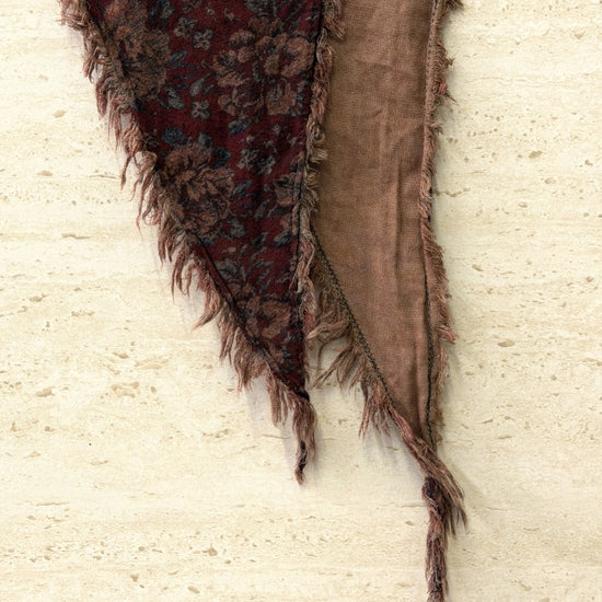Floral Triangle Fringe Scarf