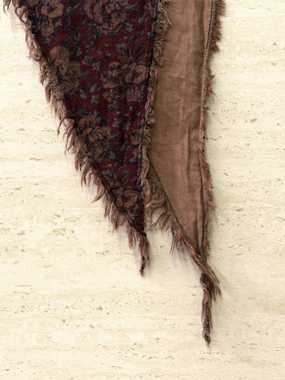 Floral Triangle Fringe Scarf