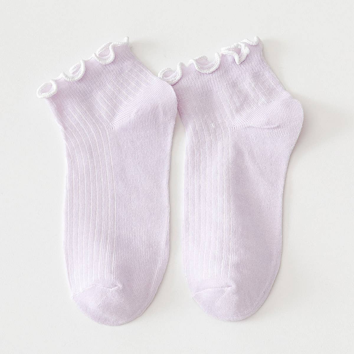 Low Cut Ruffle Ankle Socks Lilac