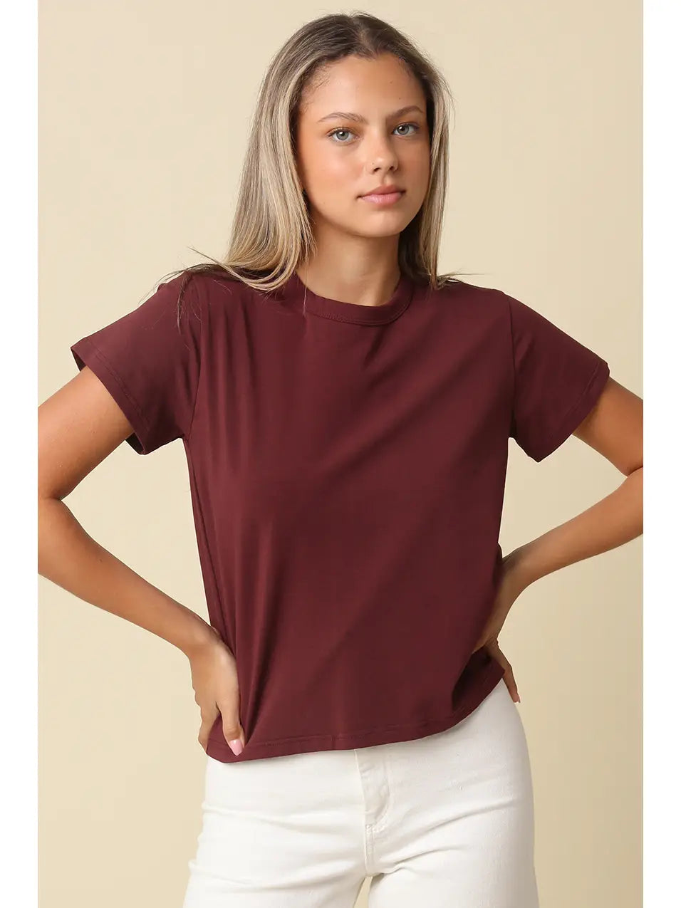 Maia Tee Burgundy