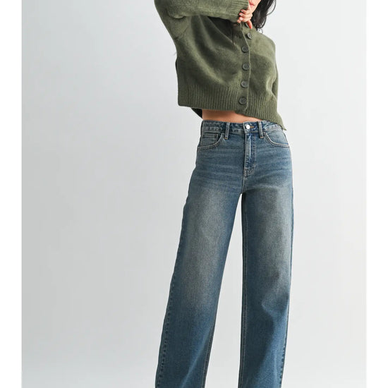 High Rise Scissor Cut Wide Leg