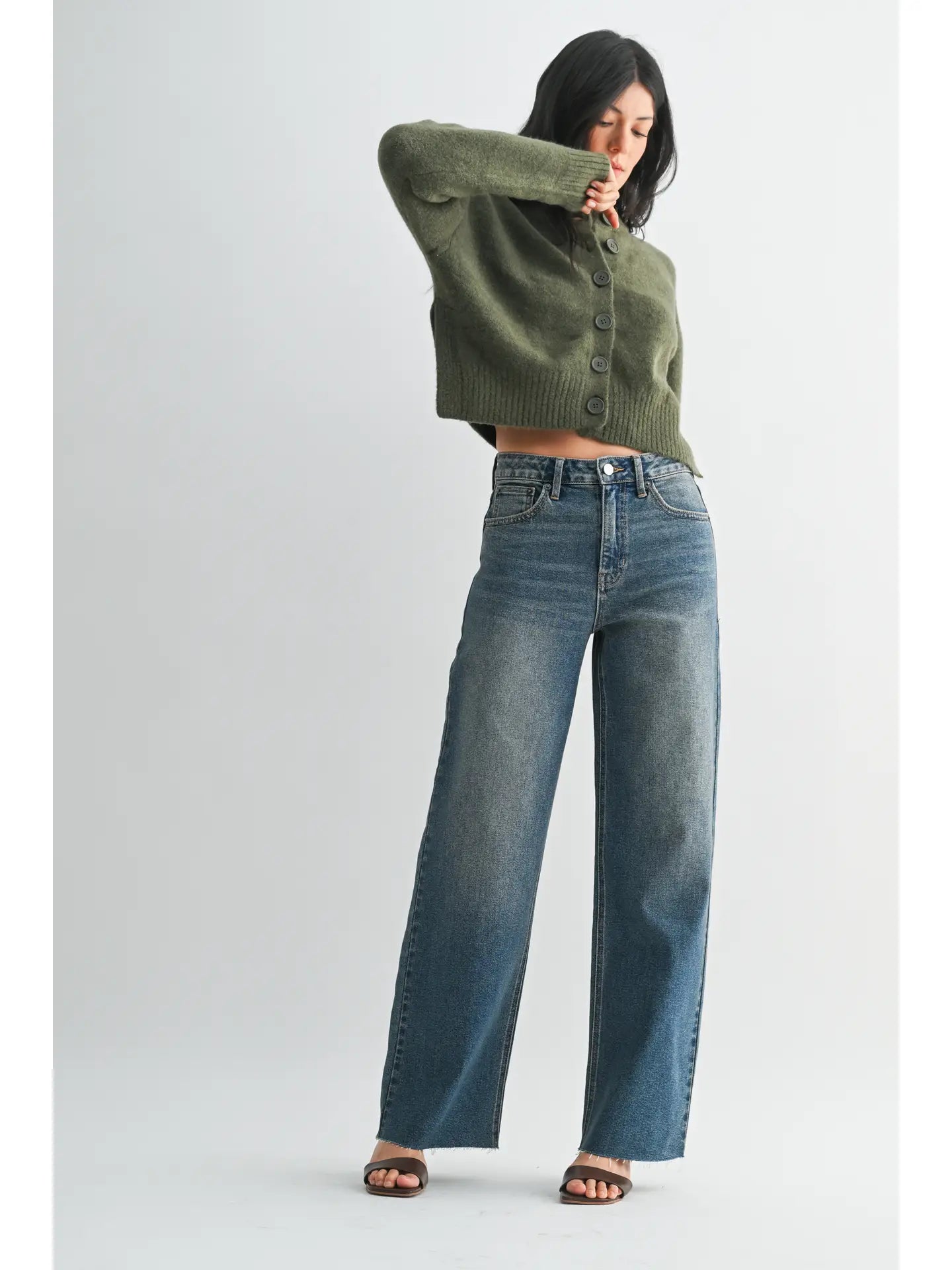 High Rise Scissor Cut Wide Leg