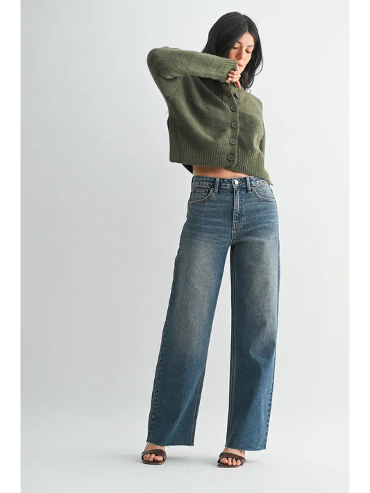 High Rise Scissor Cut Wide Leg