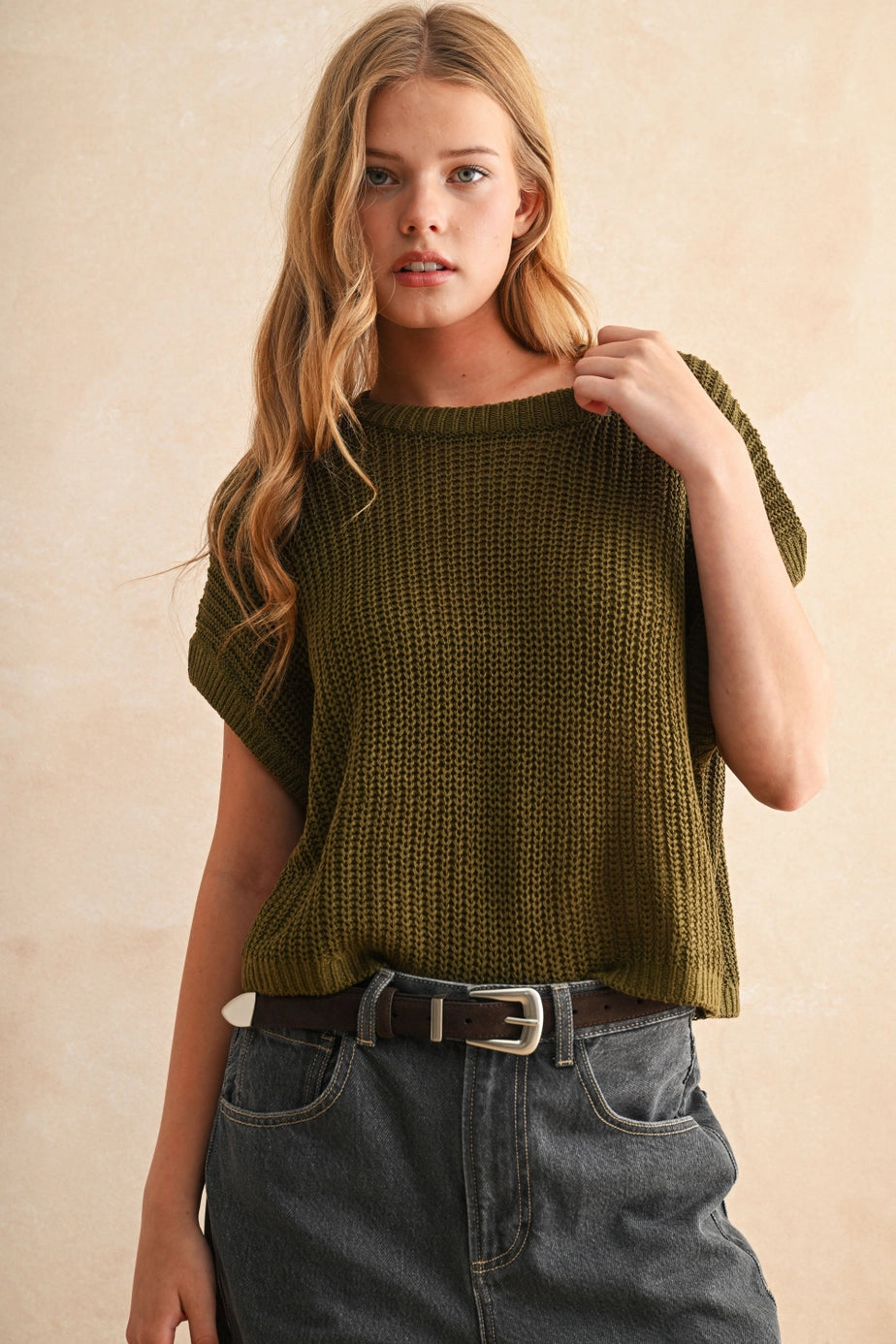 Sutton Knit Top Olive