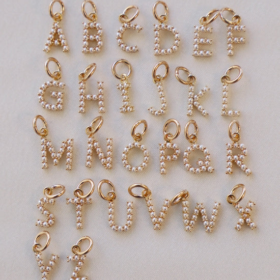 Pearl Initial Charm