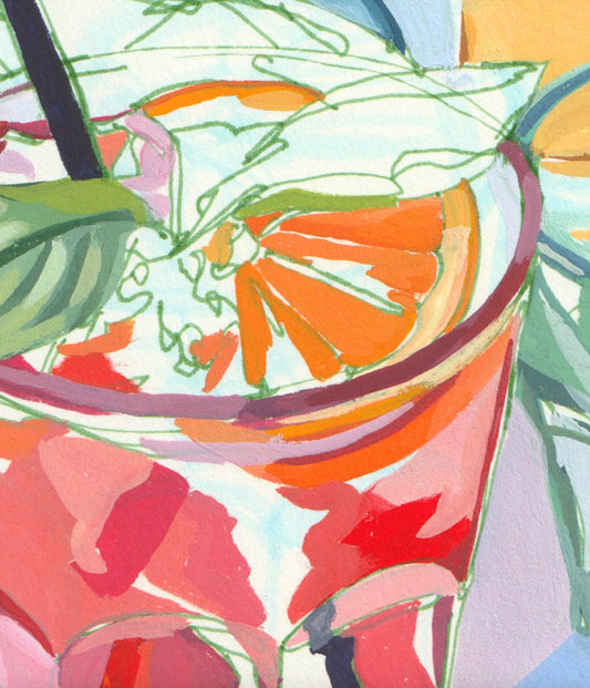"Aperol Spritz" Cocktails in Italy Signed Giclee Print