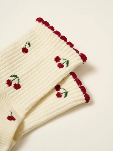 Cherry Pilates Socks