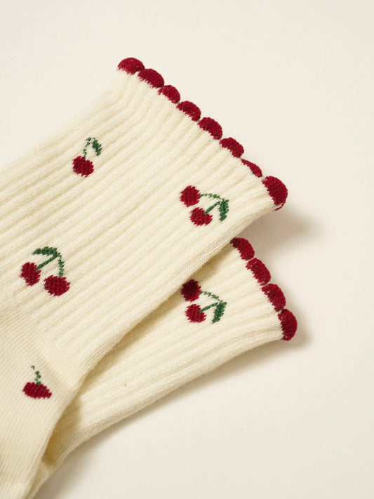 Cherry Pilates Socks