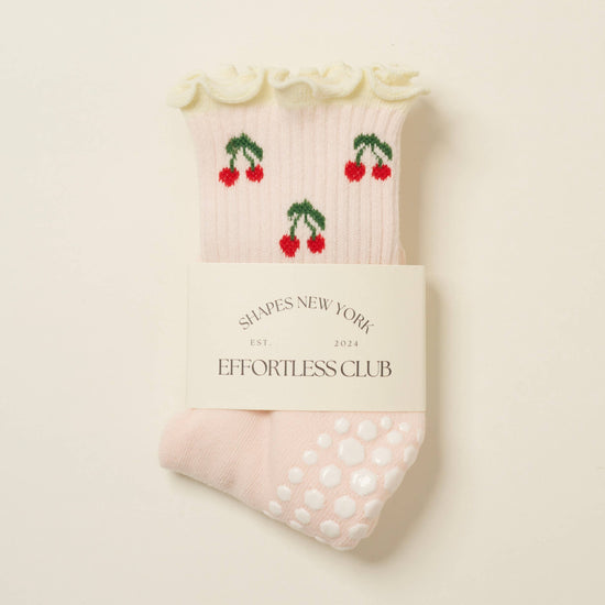 Cherry Pilates Socks
