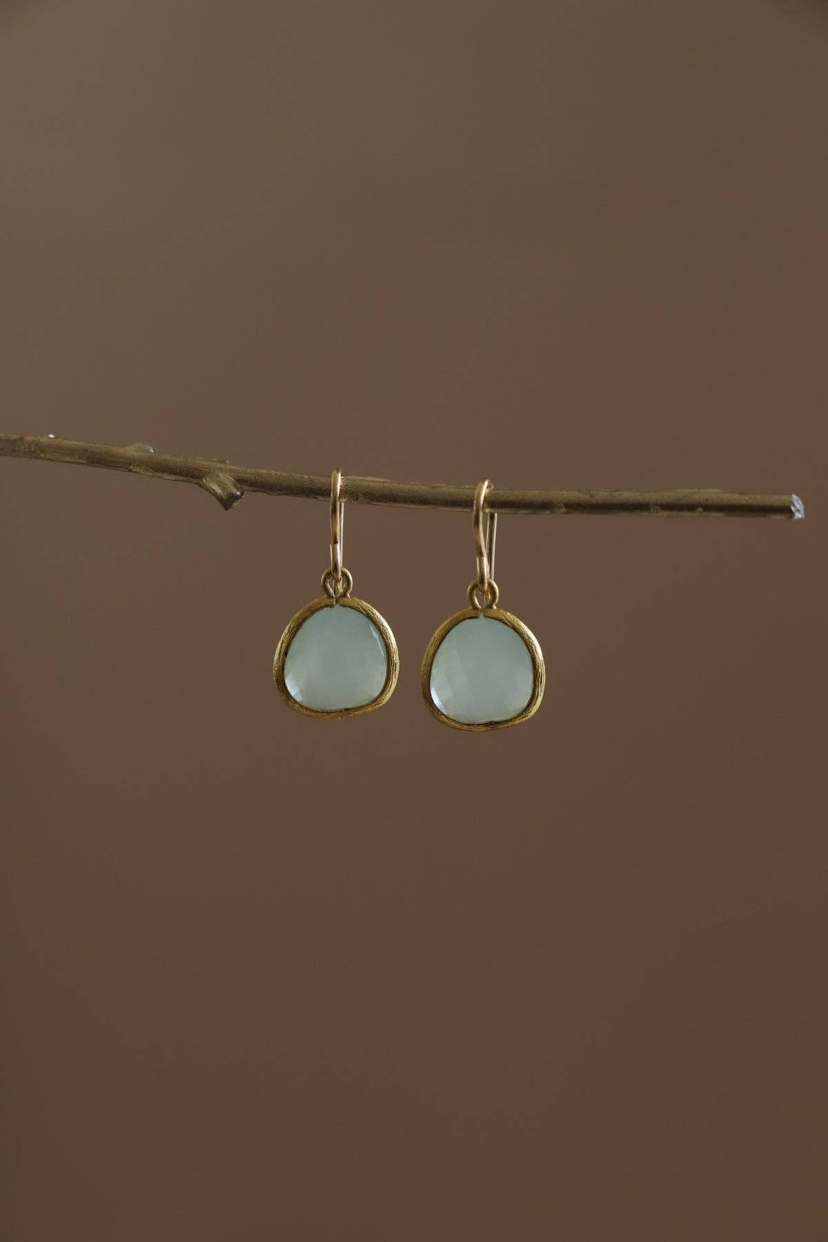 Alice Blue Bezel Earrings