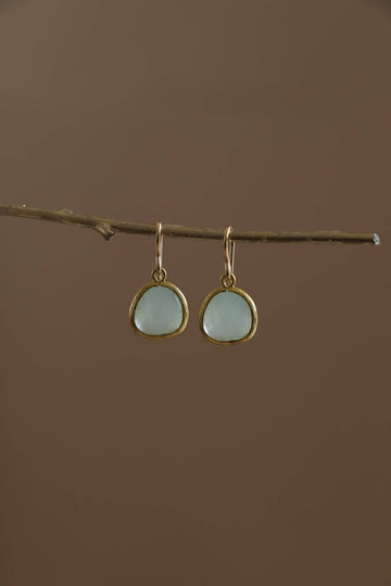 Alice Blue Bezel Earrings